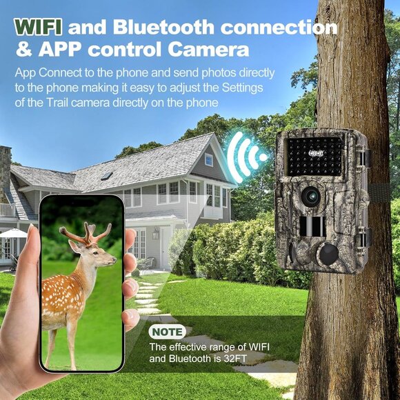 Motion Detection Trail Camera 4k 60MP Trail Game Camera with Night Vision - Picture 5 of 6